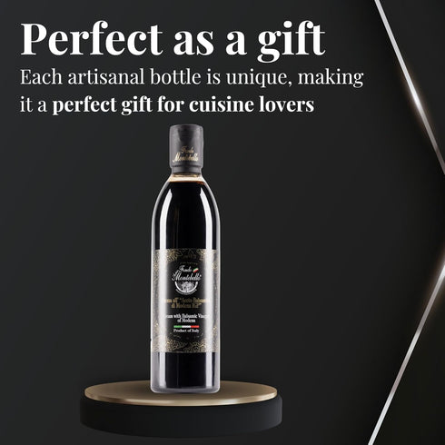 16.9 fl.oz. (500 ml), Aged Balsamic Glaze High Density Balsamic Vinegar Glaze Drizzle, Cream with Balsamic Vinegar
