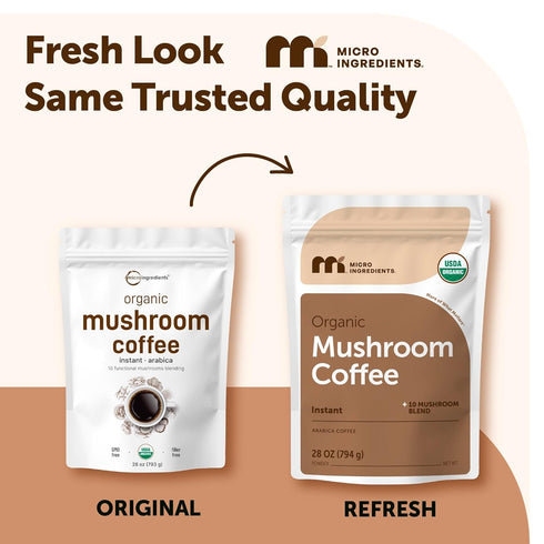 10 1 28 (317 Micro Ingredients Organic Instant in Mushroom Coffee Powder, Ounce Servings) | Premium Arabica Coffee