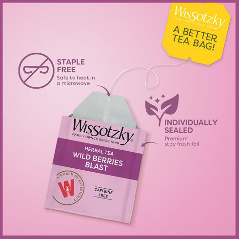 (20 Wissotzky Wildberry Blast Herbal Tea Tea Bags) | Berry Blend | Caffeine Free Tea