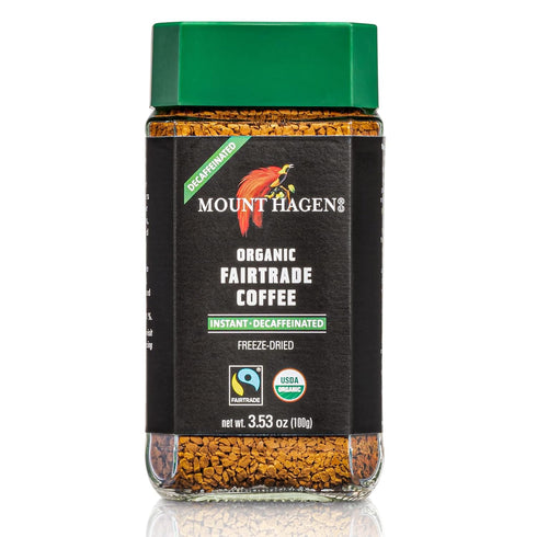 3.53oz 2 Pack [2x 3.53oz Mount Hagen Organic Freeze Dried Instant Decaf Coffee- | Eco-friendly Decaf Coffee Made From