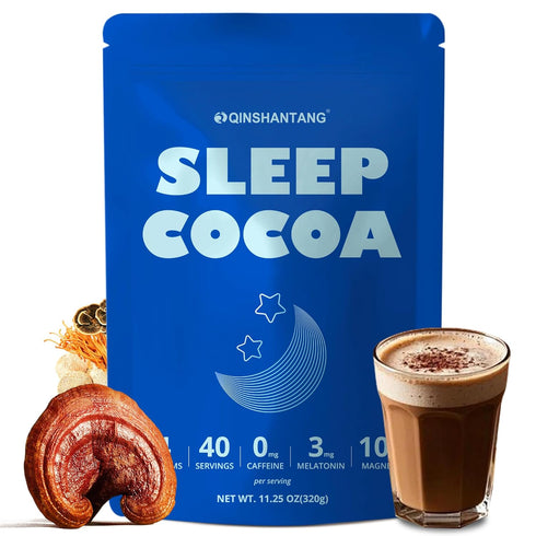 Mushroom Hot Cocoa for Sleep, 40 Servings, Mushroom Hot Chocolate Powder, 14