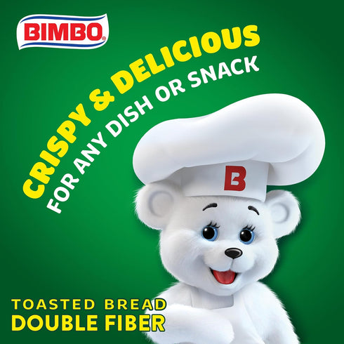 14 count, (0.63 oz 8.82 oz Bimbo Pan Tostado Doble Fibra Toasted Bread, each), Double Fiber Toasted Bread, Bag
