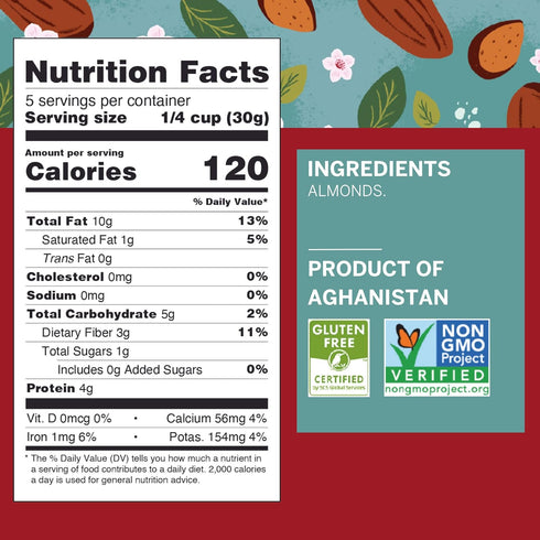 Ziba Foods Heirloom Gurbandi Raw Almonds, 5.3 lbs | Non-GMO, Vegan, Whole 30, Keto & Paleo Superfood High In Protein &
