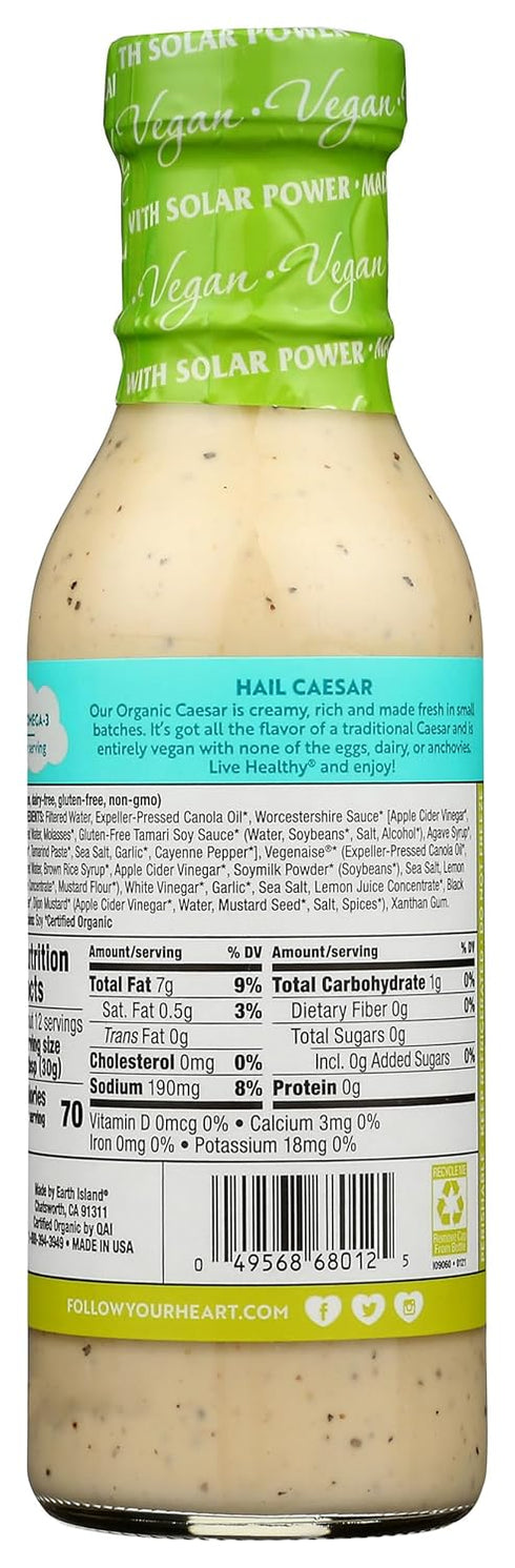 Follow Your Heart 12 Oz , Dressing Caesar Vegan Gluten-Free Organic, Fl