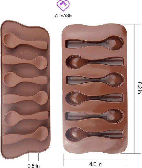 Set Chocolate Spoon Silicone Molds for Chocolate & Peppermint Candy Perfect for Cocoa Bombs and Hot Chocolate Bombs
