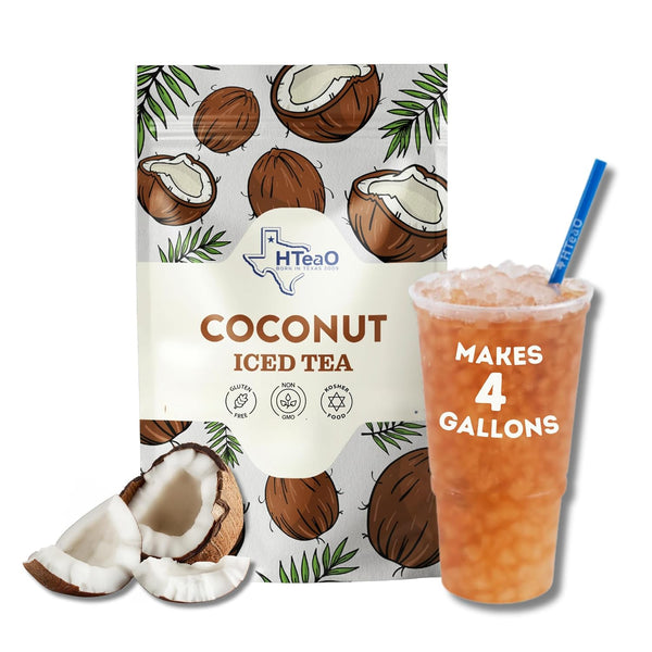 HTeaO Coconut Black Tea Packets Makes 4 Gallons of Naturally Sweet Tea