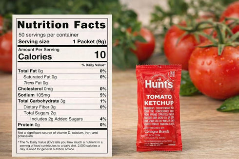 Mellow Mart 50 Packets 50 Packets 100 Packs Ketchup and Mustard - Total Condiment Individually Wrapped For Restaurants