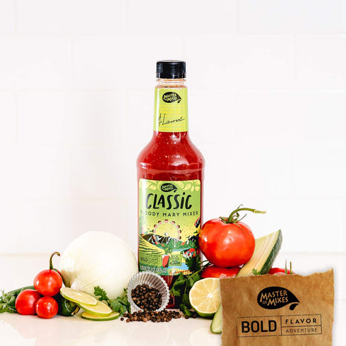1.75 (59.2 Oz), Pack 3 MASTER OF MIXES Classic Bloody Mary Drink Mix, Ready to Use, Liter Bottle Fl