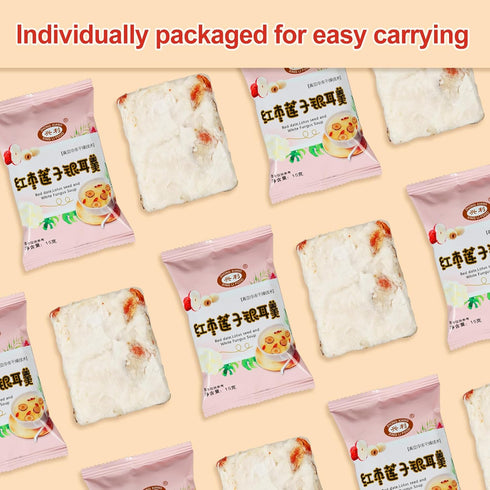 20 15g Bags White Fungus Soup Drink with Goji Berries Snow Fungus and Red Date Soup Freeze Dried White Fungus Red Dates