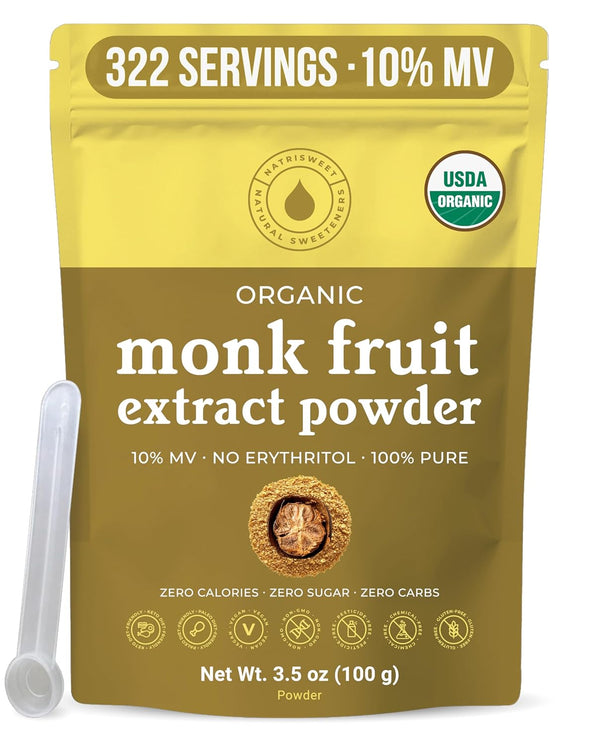 Organic Monk Fruit Extract Powder, 3.5 oz, Pure USDA Organic Monk Fruit
