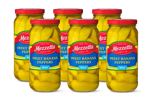 Mezzetta Sweet Banana Peppers - Sweet & Crunchy Peperoncini Alternative for Hamburgers,