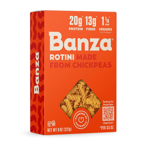 Banza Rotini Pasta from Chickpeas - Gluten Free, High Protein, and Lower