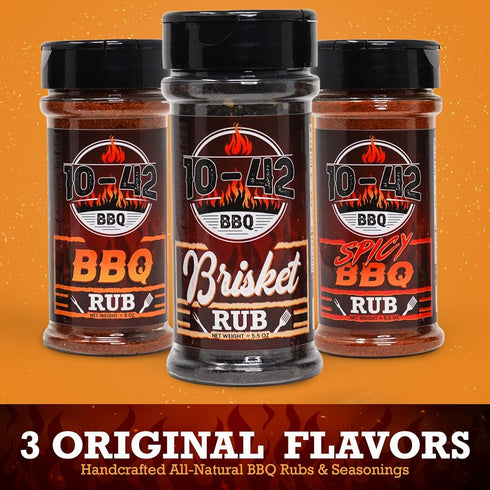 10-42 5.5 oz Spicy BBQ Rub Seasoning (NO MSG, Low Sodium) - All natural, Hot BBQ Rub | Meat Grilling Spicy Dry Rub |