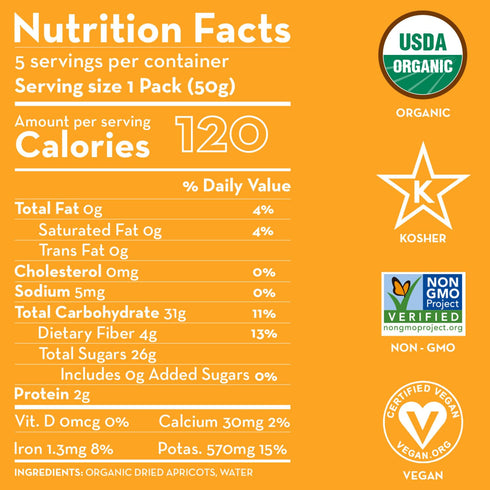 6 (30 Packs) Packs Sunny Fruit Soft Organic Turkish Dried Apricots - Bags Individual Portion | No Preservatives, No