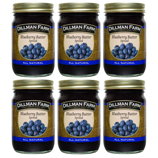 Dillman Farm All Natural Blueberry Butter - Gluten-Free, Non-GMO, Vegan, Kosher, Eco-Friendly,