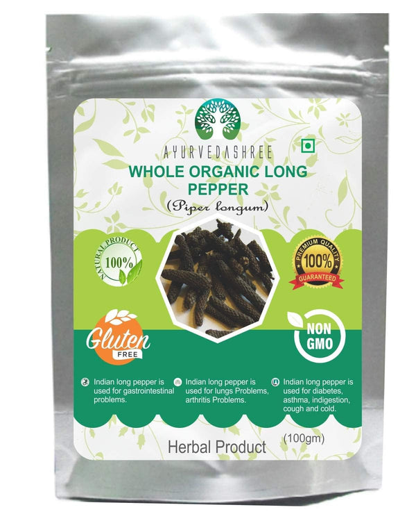 AYURVEDASHREE Whole Long Pepper, Best Indian Long Pepper (Pippali) 100 Gm Pack
