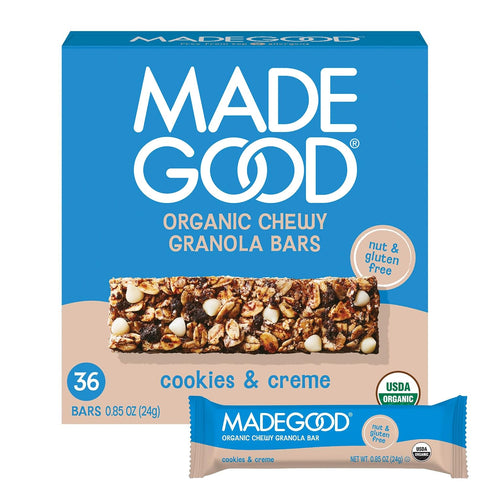 MadeGood Cookies & Creme Granola Bars (36 Count, 0.85oz Each) Contain Nutrients