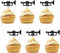 PINKAAJ Set of 24 Trumpet Cupcake Toppers for Music Theme Birthday, Black Glitter