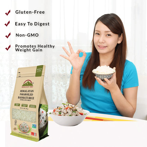 2 lbs Himalayan Chef - Himalayan Parboiled Basmati Rice, Healthy & Extra Long Grain
