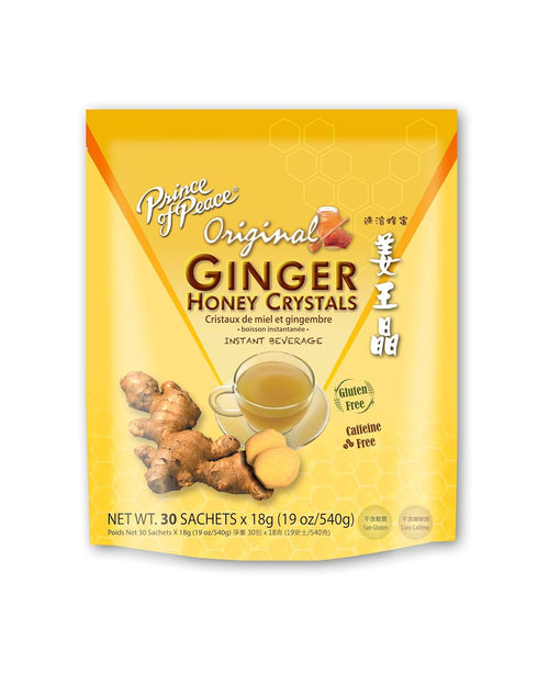 Prince of Peace Instant Ginger Honey Crystals, 30 Sachets Instant Hot or