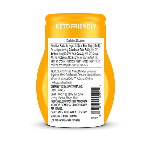 H2O (1.67 oz Pack 6) Lakanto Sugar Free Water Enhancer - Sweetened with Monk Fruit Sweetener and Erythritol, On the Go