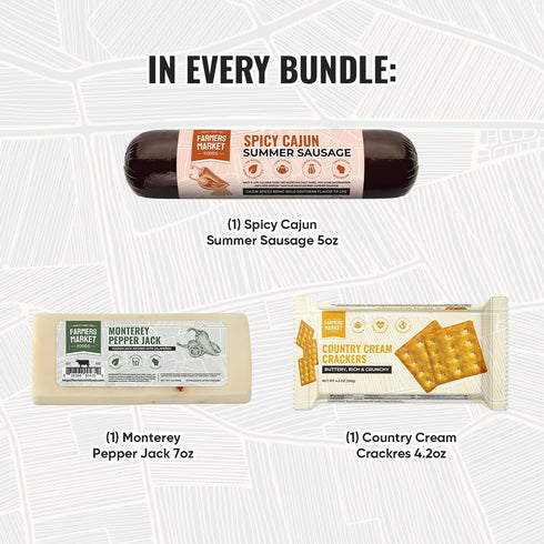 Summer Set, Set, Backpacking Farmers Market, Keto, Paleo, Low Sodium, Low Sugar, Sausage Gift Cheese Gift Spicy Bundle