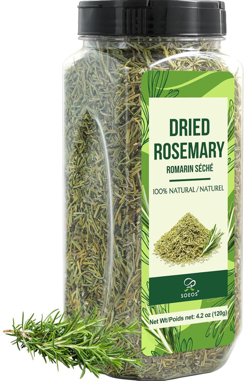 Soeos Dried Rosemary Leaves, 4.2 oz (120g), Whole Rosemary for Cooking, Seasoning,