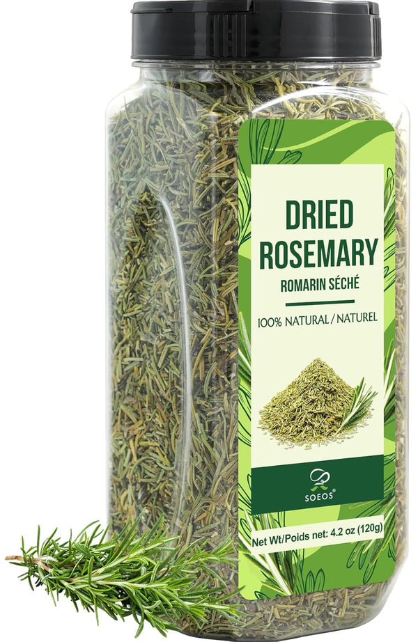 Soeos Dried Rosemary Leaves, 4.2 oz (120g), Whole Rosemary for Cooking, Seasoning,