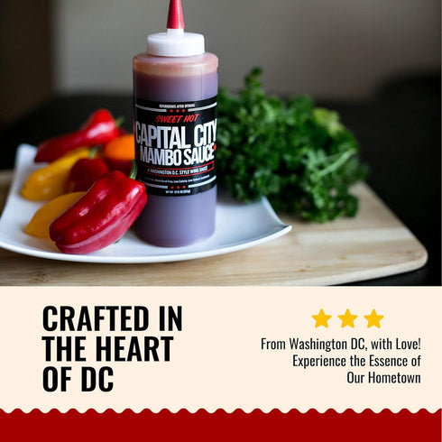 Capital City Mambo Sauce, Sweet Hot & Mild Variety, 12 oz Bottles (2 Pack), Perfect for Wings, Chicken, and More