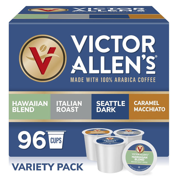 Victor Allen's Coffee Variety Pack (Hawaiian Blend, Italian Roast, Seattle Dark, Caramel