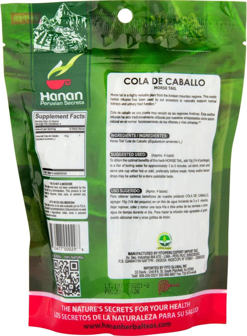 Hanan Horsetail Loose Herb Tea (Cola de Caballo) 1.4 oz (40 g) - Natural Dried Horse Tail Supplement