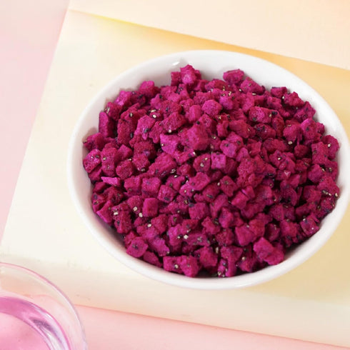 5.3oz(150g) TXDYNLLK Freeze-Dried Diced Dragon Fruit Single Ingredient, No Added Sugar, Dragon Fruit Cubes for Drinks