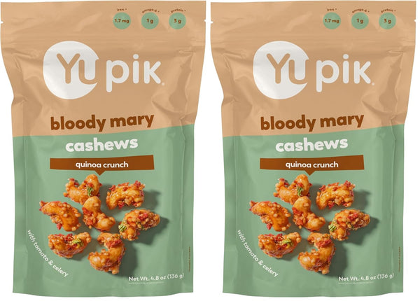 Yupik Bloody Mary Cashews, 4.8 Oz, Kosher, Crunchy Snack, Made with Natural