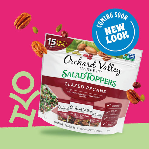 0.85 (Pack 15), Orchard Valley Harvest Glazed Pecans Salad Toppers, Ounce Bags of with Cranberries and Pepitas