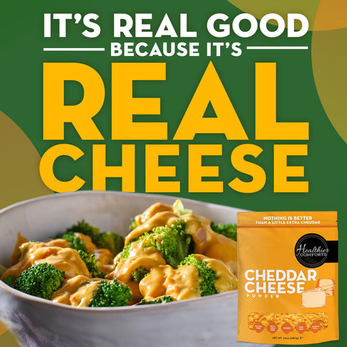(1.5 lb) (24 oz) Healthier Comforts Cheddar Cheese Powder | Premium Yellow Cheddar | Batch Tested Gluten Free, Kosher