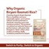 (10 lbs) Organic Tattva Biryani Long Grain Basmati Rice - Organic White Rice for Biryani - No Additive - Vegan - Non