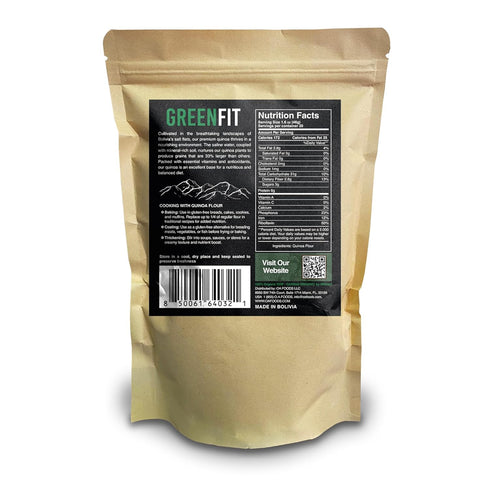 Greenfit 2lb Premium Organic White Quinoa Flour | Gluten Free, Non-GMO, Vegan | All-Purpose Flour Alternative | High