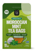 FGO Organic Moroccan Mint Green Tea, 100 Count, Eco-Conscious Tea Bags, Resealable Bag (Pack of 1)