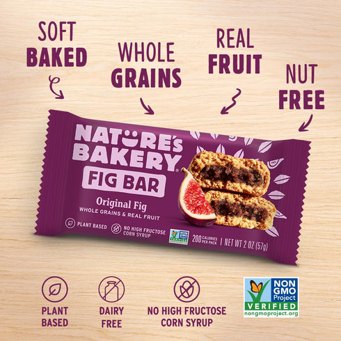1 6 packs (6 packs) Natures Bakery Whole Wheat Fig Bars, Original Fig, Real Fruit, Vegan, Non-GMO, Snack Bar, box