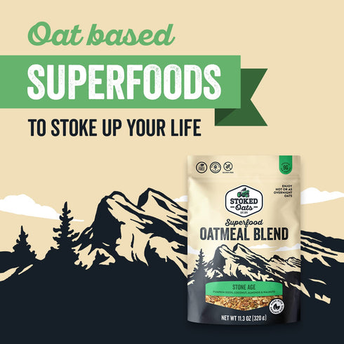 (11.3oz) Stoked Oats - Stone Age High Protein, Low Sugar Breakfast - Gluten Free, High Fiber, Non GMO Oatmeal - Perfect
