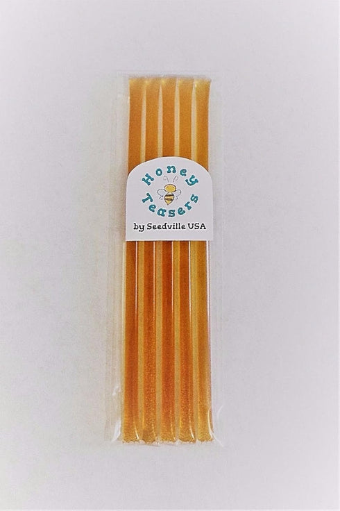 5 Pack New RASPBERRY HONEY TEASERS Natural Honey Snack Sticks Honeystix Straws
