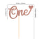 Unimall Letter 'One' Heart Cake Topper for 1st Birthday, Rose Gold Glitter Cake Decorating Supplies