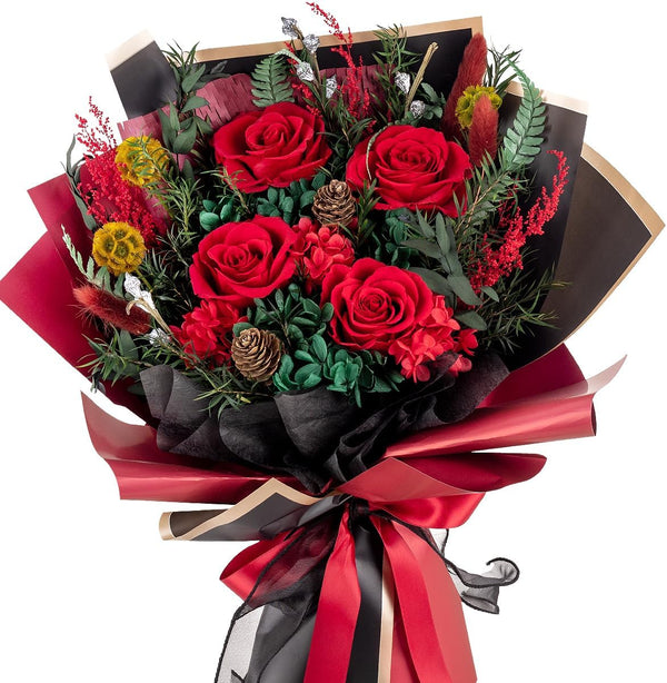 CNLITIHEKA Rose Preserved Flowers Bouquet, Long-Lasting Real Red Roses, Birthday, Valentine's Day,
