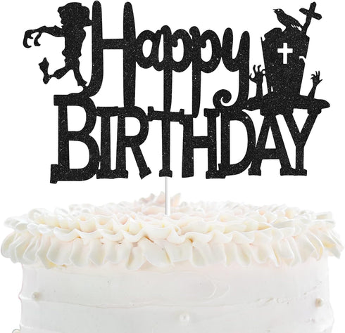 Happy Halloween Spooky Zombies Birthday Cake Topper - Cartoon Kids Halloween Party Decoration