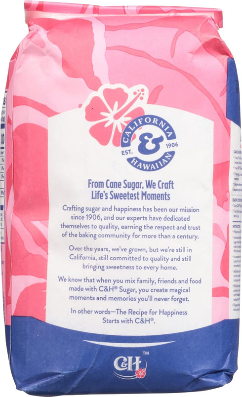 4 lb (Pack 2) C&H Granulated Sugar, Bag of Premium Pure Cane Sugar of with Bonus Brand Recipe Card