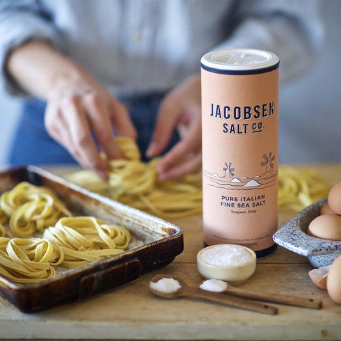 1.8 lb Jacobsen Salt Co. Pure Italian Fine Grain Sea Salt - Real Sea Salt for Cooking, Baking, or Pickling, Gourmet