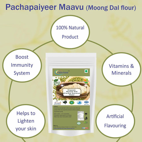 500 Neotea Organic Pachaipaiyeer Maavu (Moong dal) Flour, gm