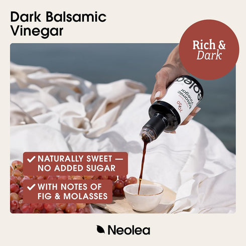 70% 8.45 oz 250 ml Neolea Dark Balsamic Vinegar from Greece - Made from Grape Must & Red Wine Vinegar Aged in French