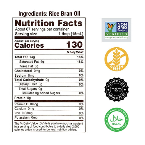 GAMMA 1 ONE Rice Bran Oil, Liter