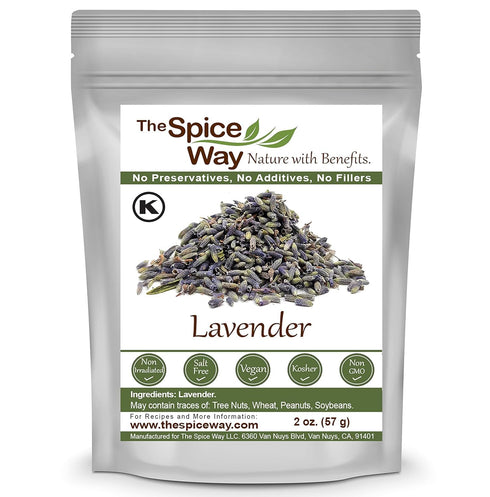The Spice Way Lavender Flowers - 2 oz Dried Culinary Lavender Buds for Tea and Cooking